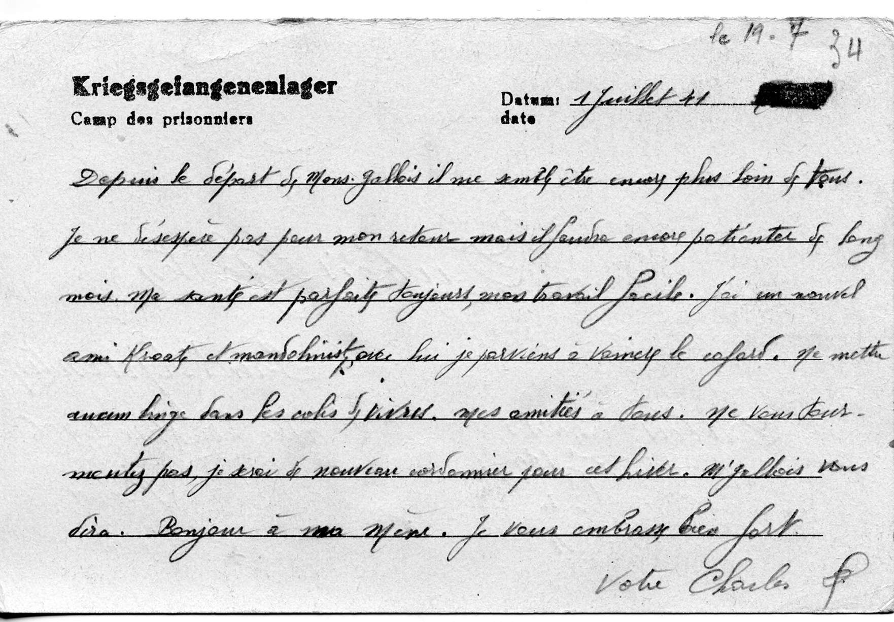 Charles_carte_1er juillet 41